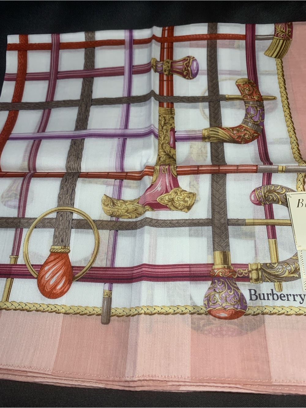 Burberrys Pink & Multicolor Mini Scarf